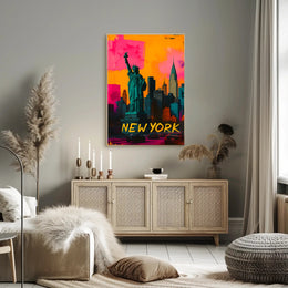 Statue of Liberty Pop Art Urban Cityscape Poster
