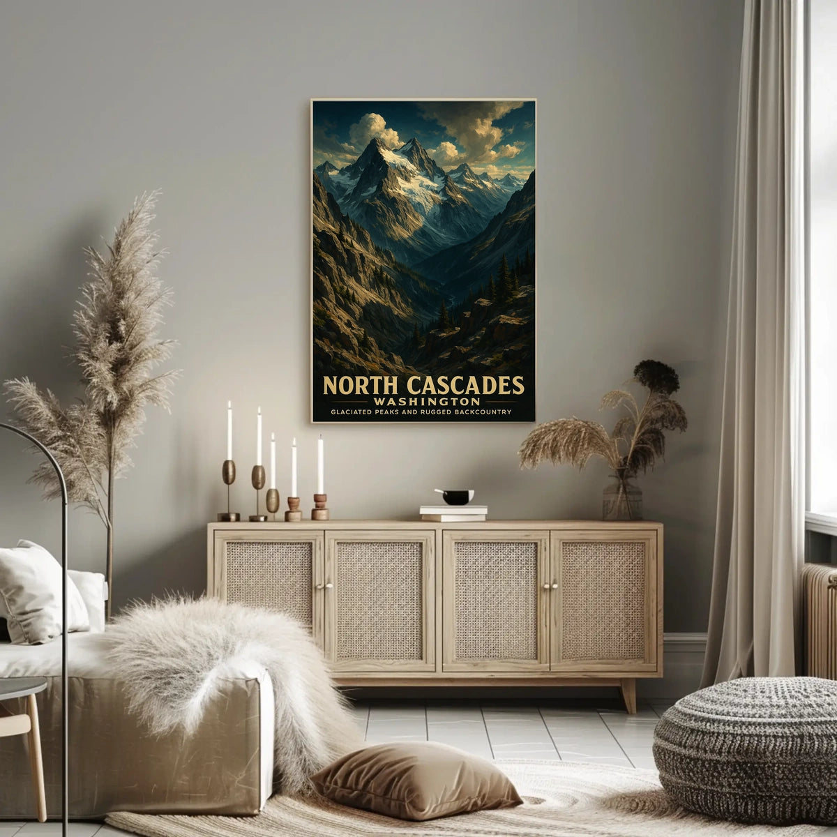 North Cascades Glaciated Peaks And Poster