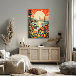 Golden Gate Bridge Vintage Travel Art Travel Poster