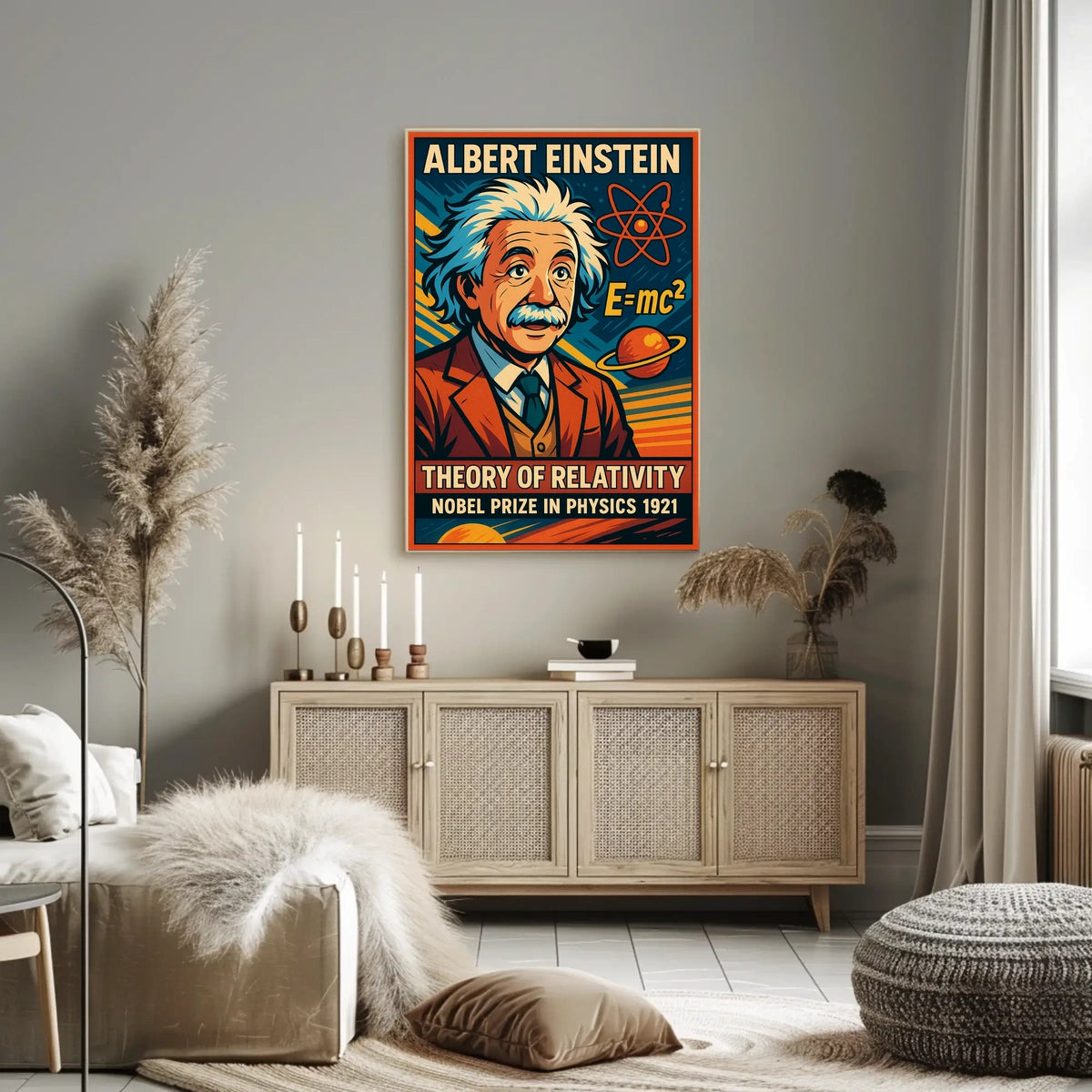 Einstein Relativity Vintage Curious Minds Poster