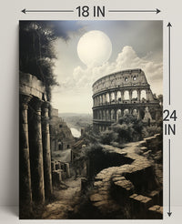 Moonlit Ruins Of Rome Poster