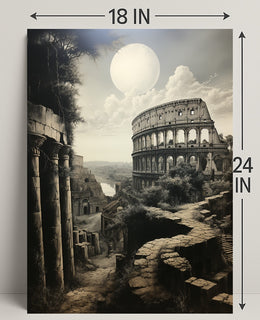 Moonlit Ruins Of Rome Poster