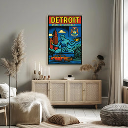 Detroit State of Michigan Poster PosterGoat