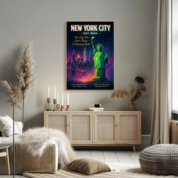 New York City Skyline Urban Cityscape Poster Modern Wall Art