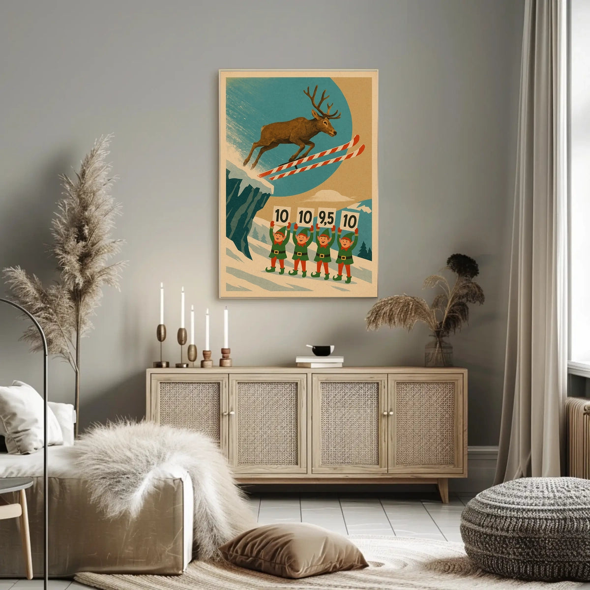 Reindeer Ski Jumping Extravaganza Poster