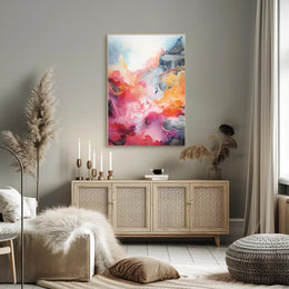 Abstract Colorful Waves Abstract Poster