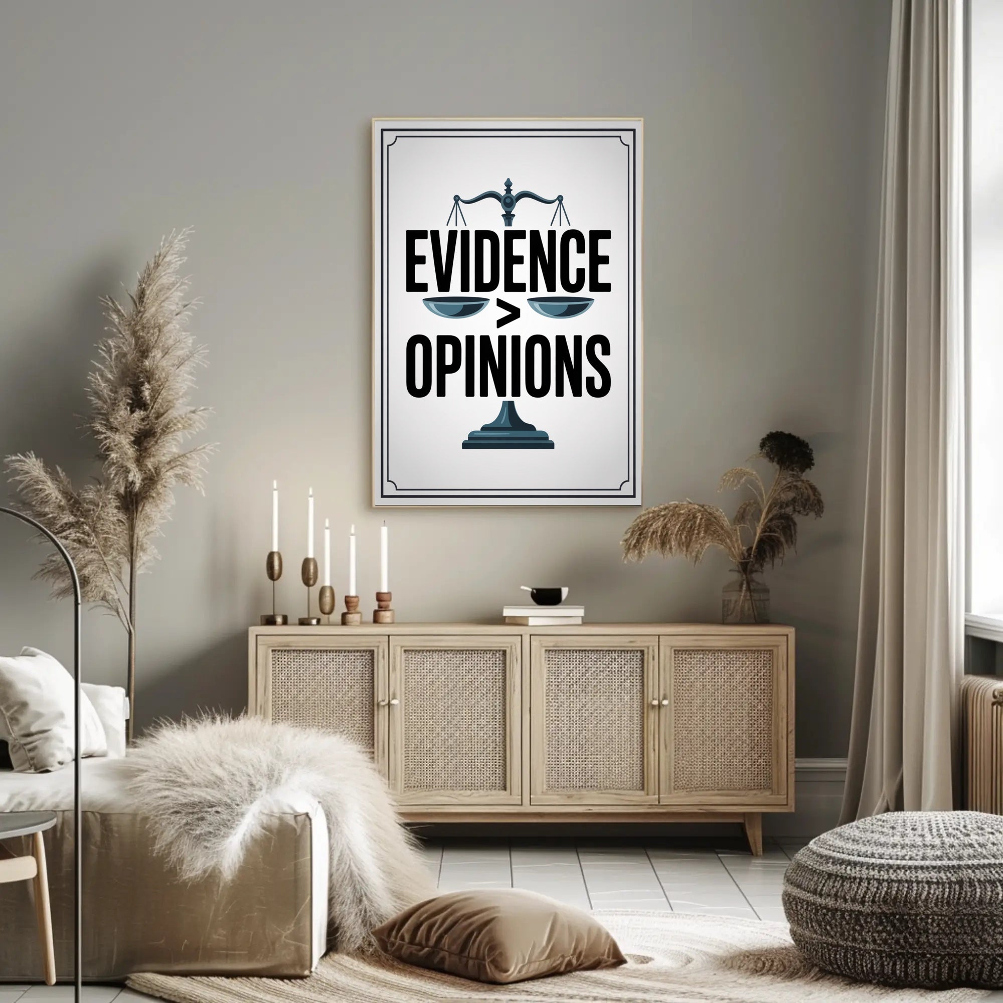 Evidence Over Opinions Motivational or Quote Poster