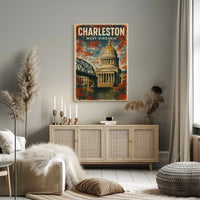 Charleston WV Skyline Wanderlust Minimalist Poster