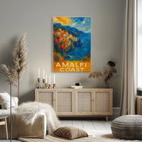 Amalfi Coast Poster Wall Art Coastal Decor Gift Idea