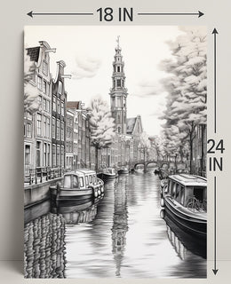 Amsterdam Canal Scene Poster