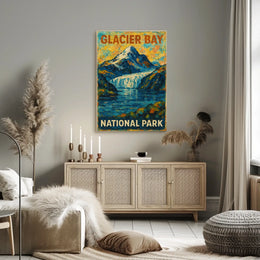 Glacier Bay National Park Scenic Vintage Wanderlust Poster