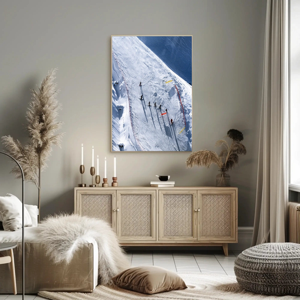 Skiers On A Snowy Slope Poster