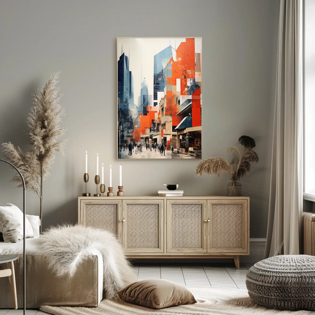 Contemporary Urban Cityscape in a Modern Skyline Travel Poster