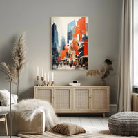 Contemporary Urban Cityscape in a Modern Skyline Travel Poster