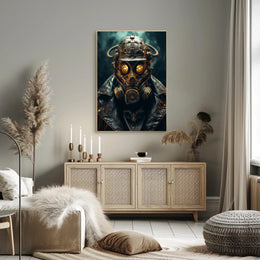Steampunk Gas Mask Dystopian Futuristic Sci-Fi Poster