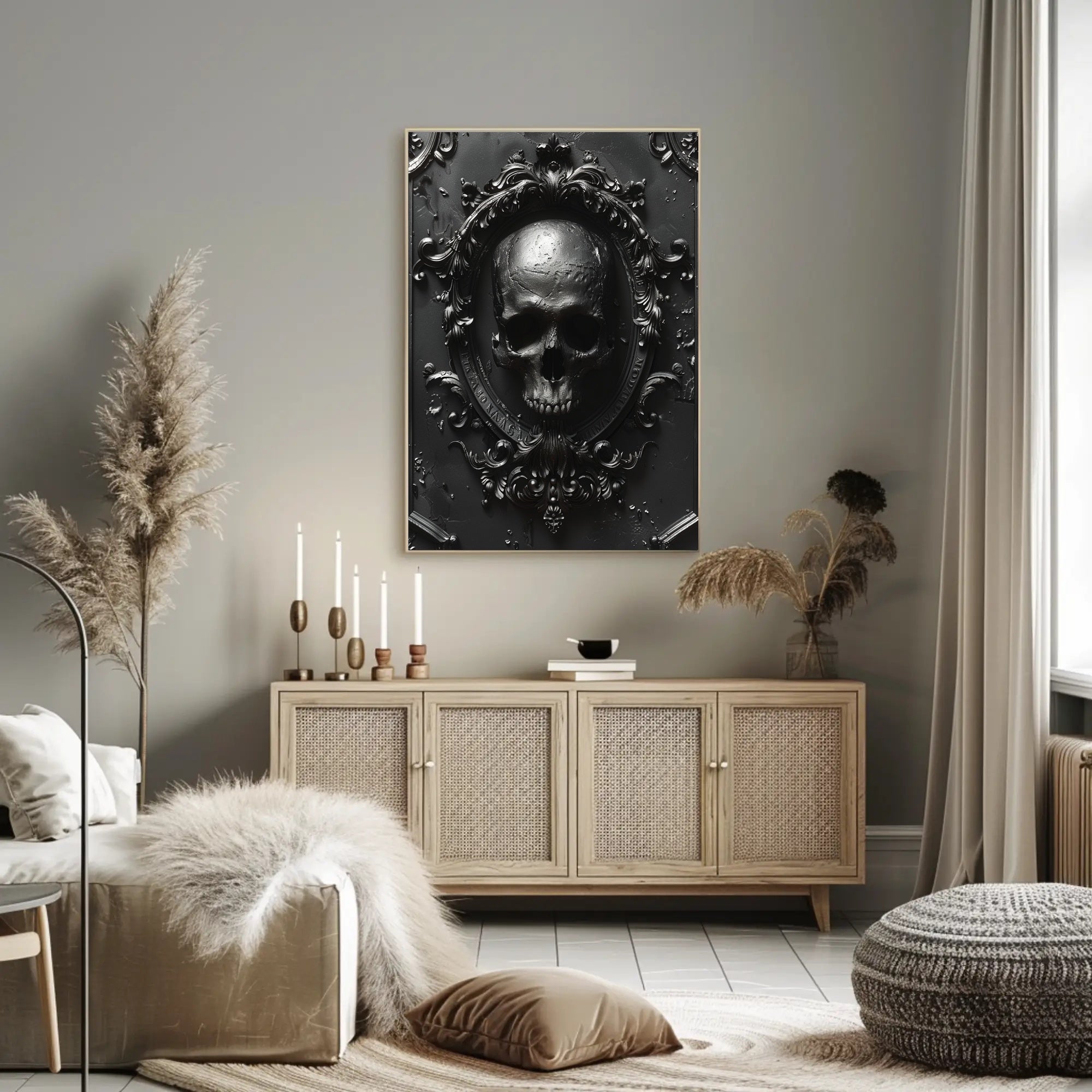 Gothic Skull Emblem Poster