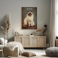 Birman Cat Portrait In Realistic Photography Style Poster