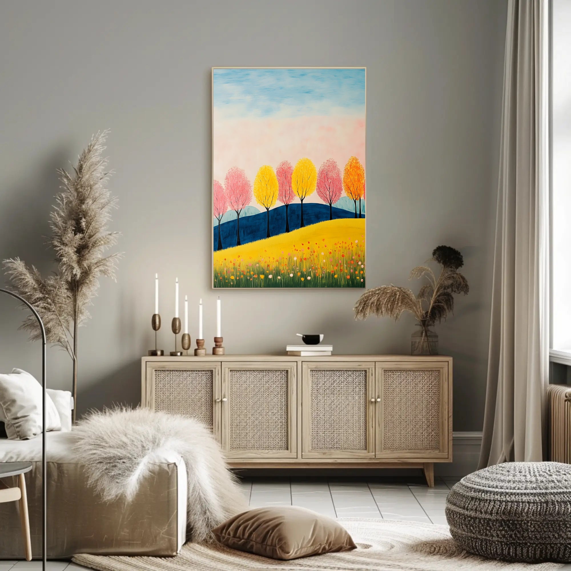 Seasons Landscape Vibrant Poster Wall Art Print