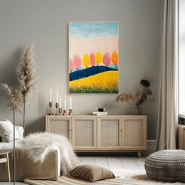 Seasons Landscape Vibrant Poster Wall Art Print