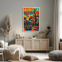Aurora, Illinois Vibrant Cityscape Poster