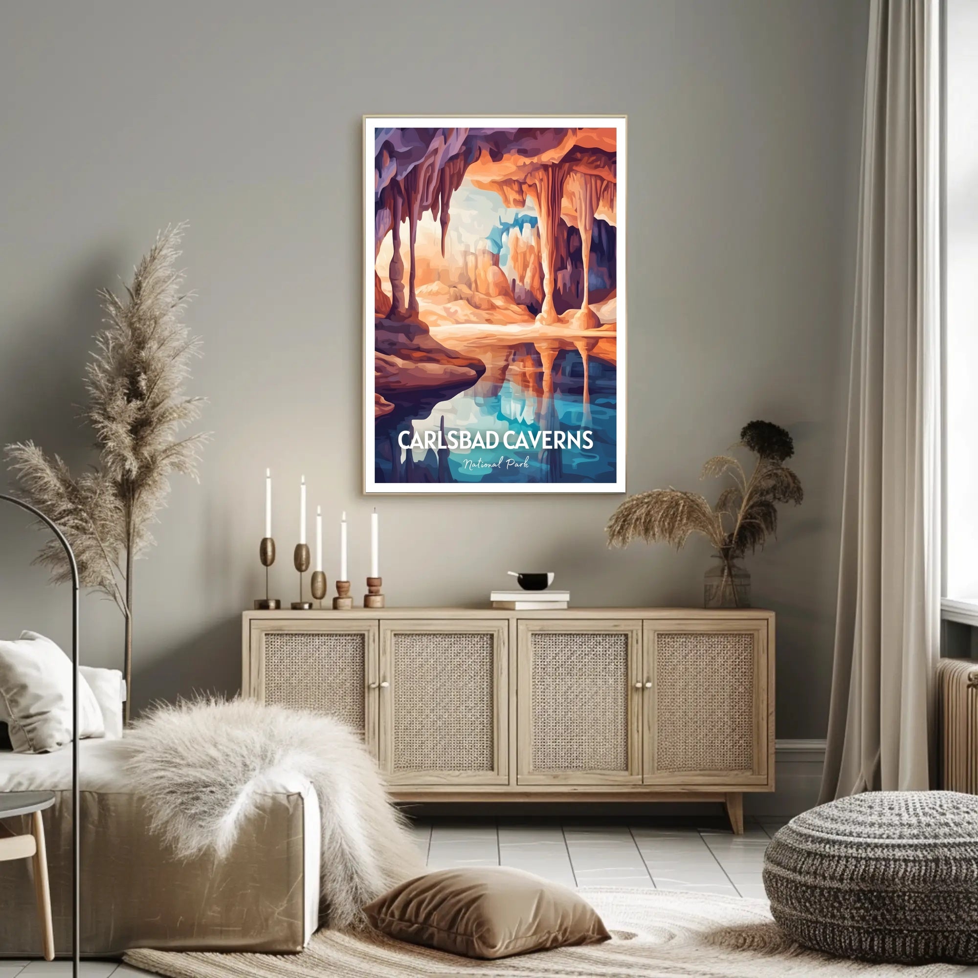 Carlsbad Caverns Travel Poster Vintage Wall Art