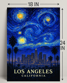 Starry Night Over Los Angeles Poster PosterGoat