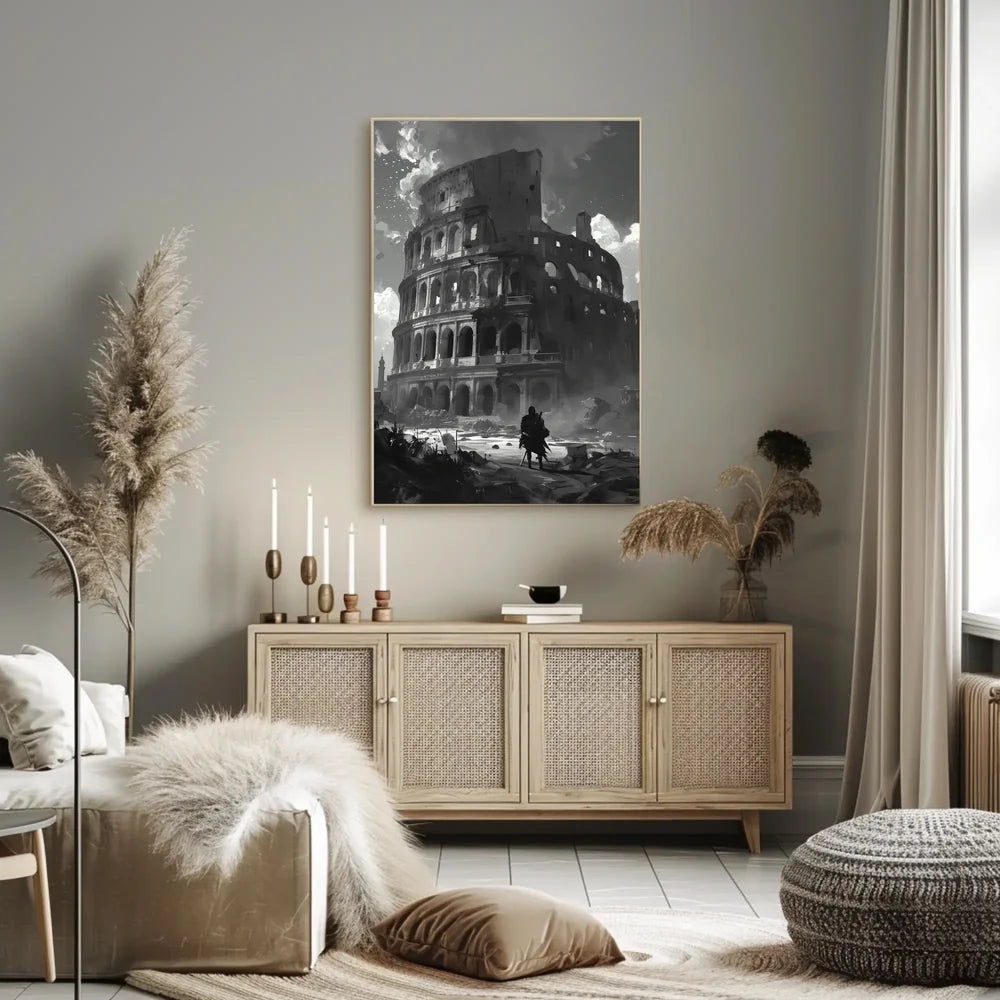 Roman Colosseum Post-Apocalyptic Warrior Art Poster