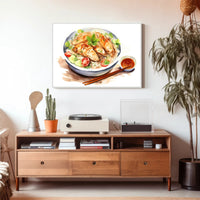 Culinary Delight – Chicken Rice Illustration Poster