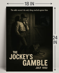 The Jockey's Gamble Noir Vintage Sports Poster