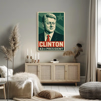 Clinton Cityscape 42nd President Wanderlust Poster