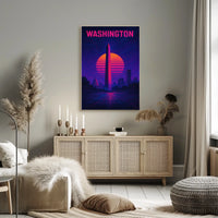 Washington Monument Futuristic Wanderlust Decor Poster
