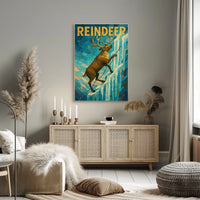 Majestic Reindeer Adventure Animal Poster