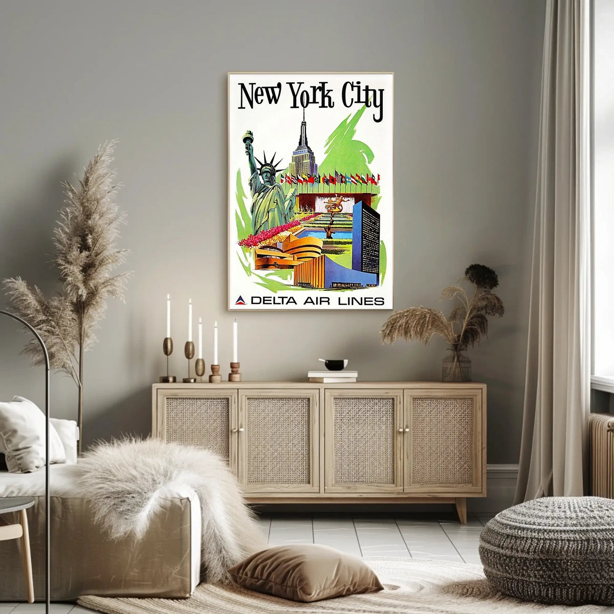 Iconic New York City Travel Poster Vintage Wall Art