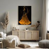 Golden Gown Celestial Woman Fantasy Art Poster