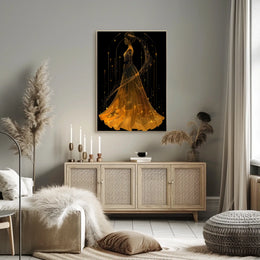 Golden Gown Celestial Woman Fantasy Art Poster