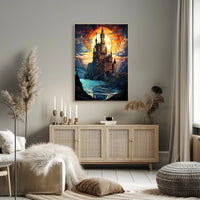 Enchanted Castle At Sunset Poster