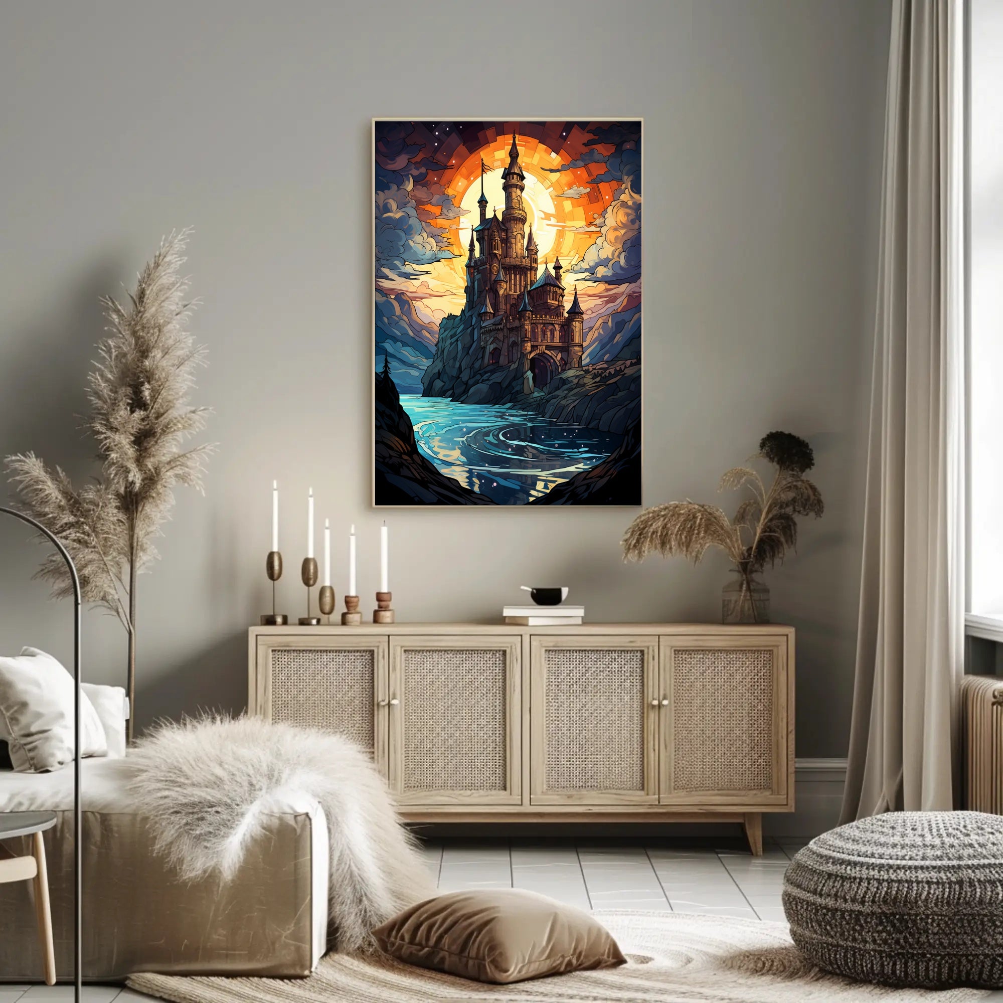 Enchanted Castle At Sunset Poster