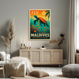 Fly to the Maldives Poster