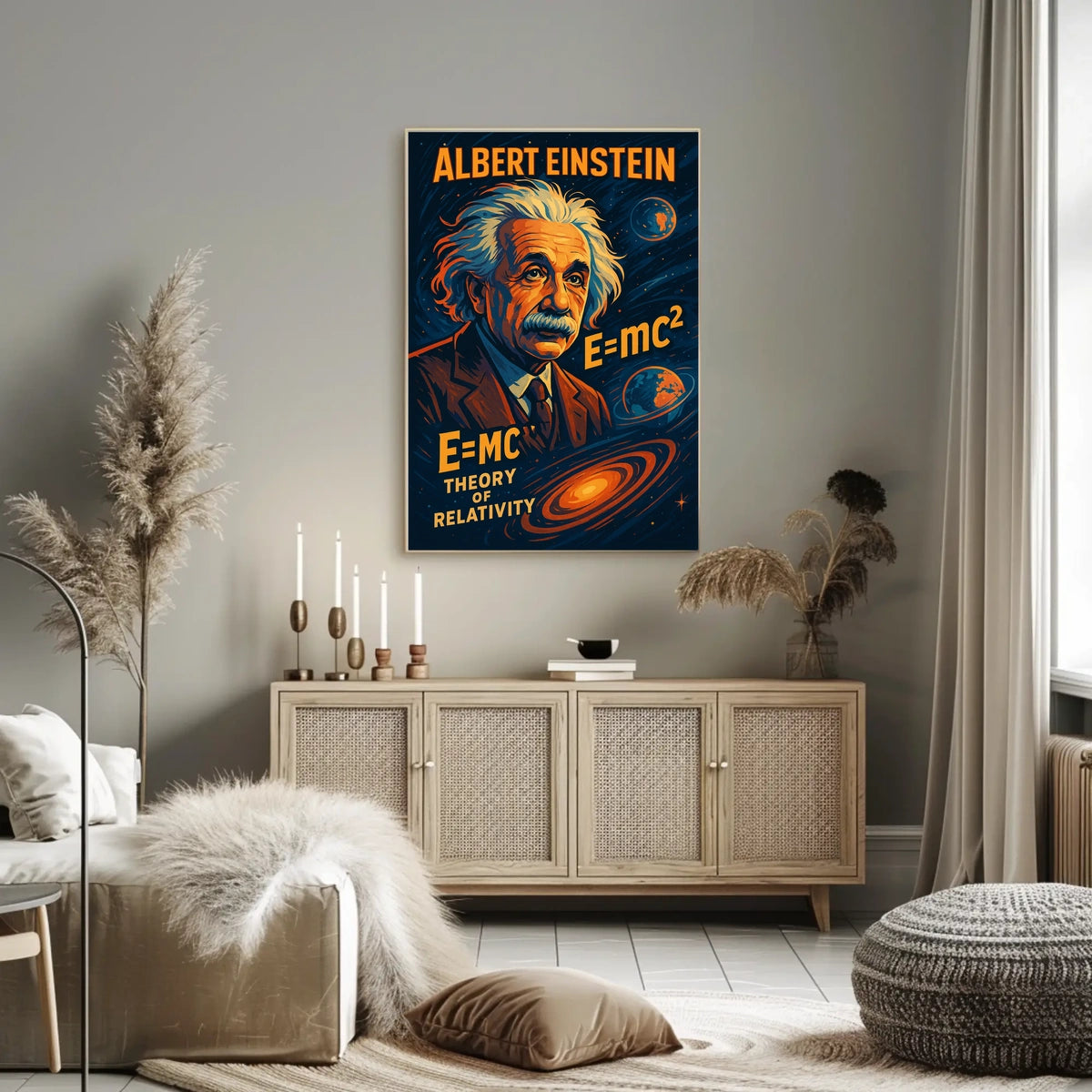 Einstein Relativity Theory Cosmic Curious Learners Poster