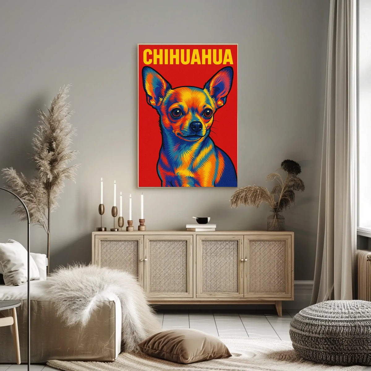 Vibrant Chihuahua Portrait Poster