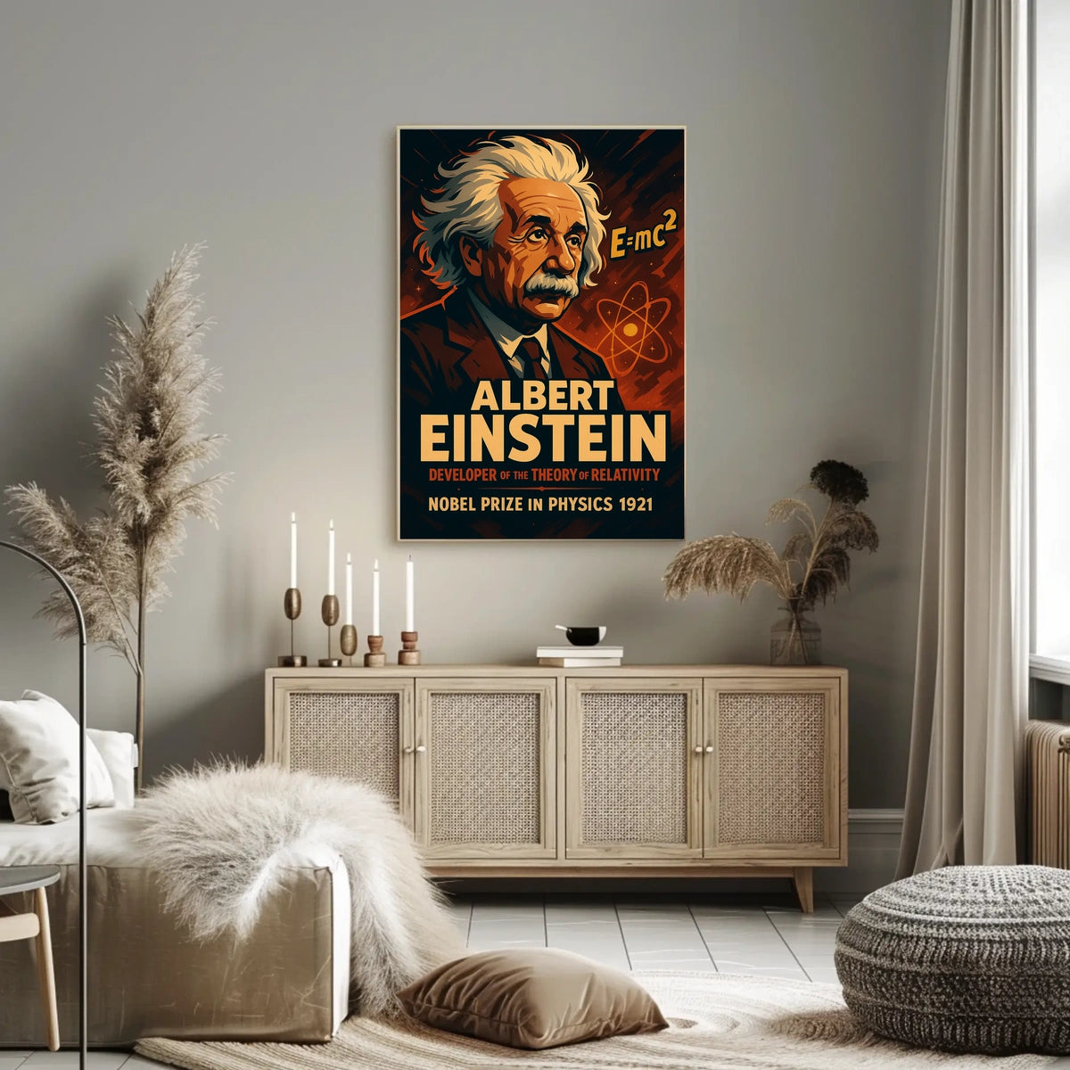 Einstein Nobel Prize 1921 Vintage Science Collectors Poster