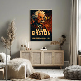 Einstein Nobel Prize 1921 Vintage Science Collectors Poster