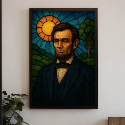 Abraham Lincoln Stained Glass Portrait Poster