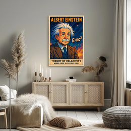 Einstein Relativity Theory Vintage Science Study Poster