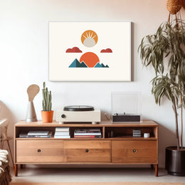Geometric Landscape Art Poster: Modern Minimalist Design