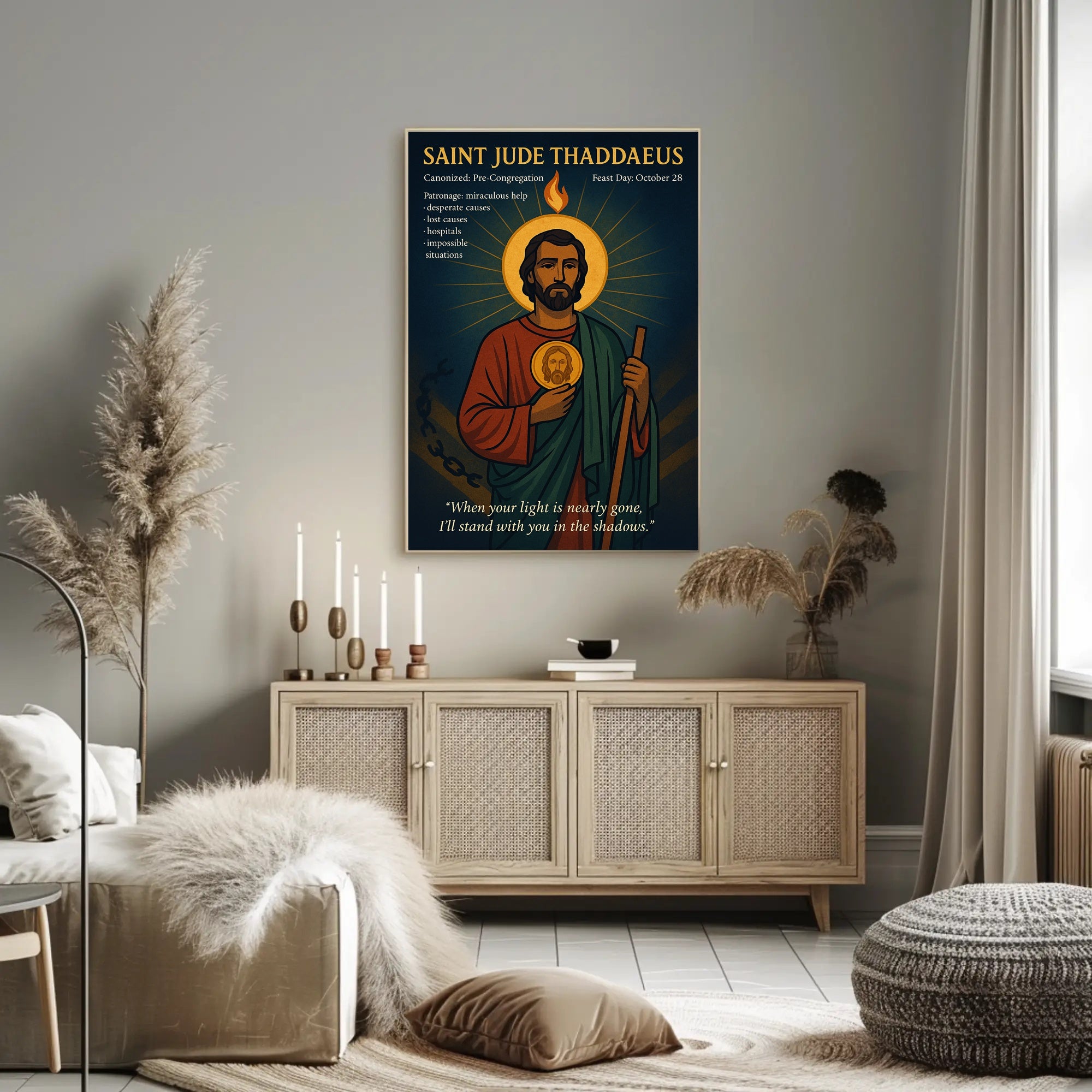 Saint Jude Inspirational Iconography Motivational or Quote Poster