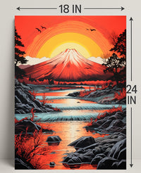 Radiant Mountain Sunset Poster PosterGoat