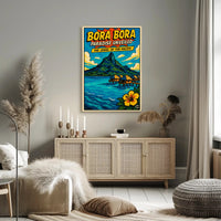 Bora Bora Vintage Travel Poster with Tropical Nostalgia PosterGoat