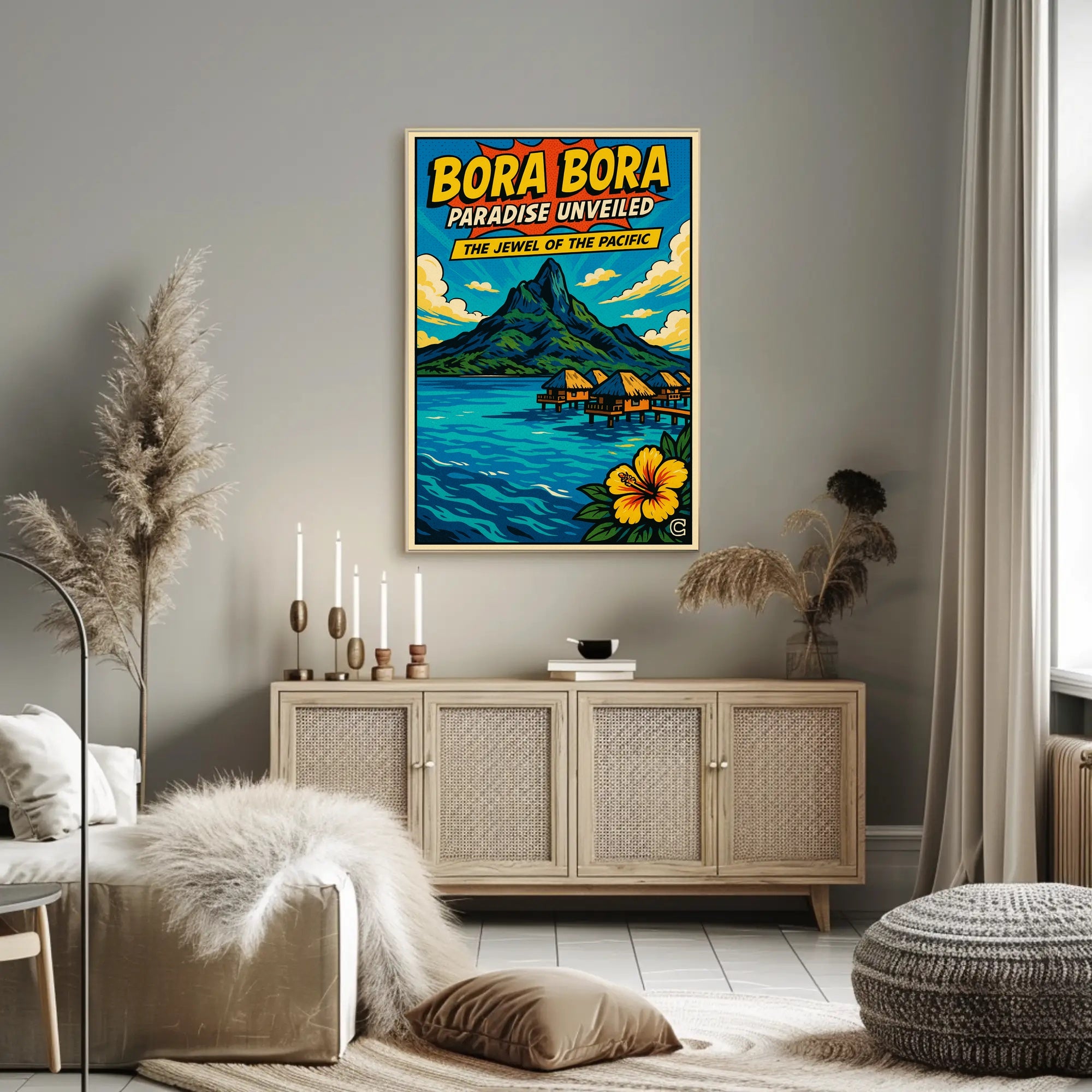 Bora Bora Vintage Travel Poster with Tropical Nostalgia PosterGoat