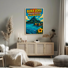 Bora Bora Vintage Travel Poster with Tropical Nostalgia PosterGoat
